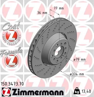 Disc frana ZIMMERMANN 150.3473.70