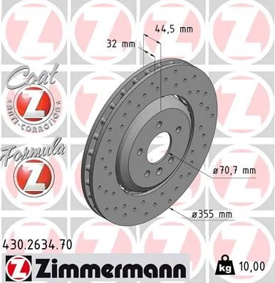 Disc frana ZIMMERMANN 430.2634.70