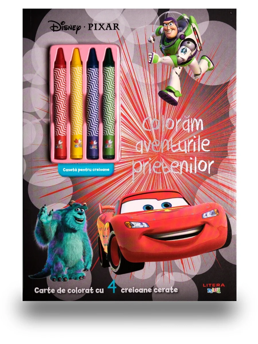 Disney. Pixar. Coloram aventurile prietenilor (contine 4 creioane cerate)