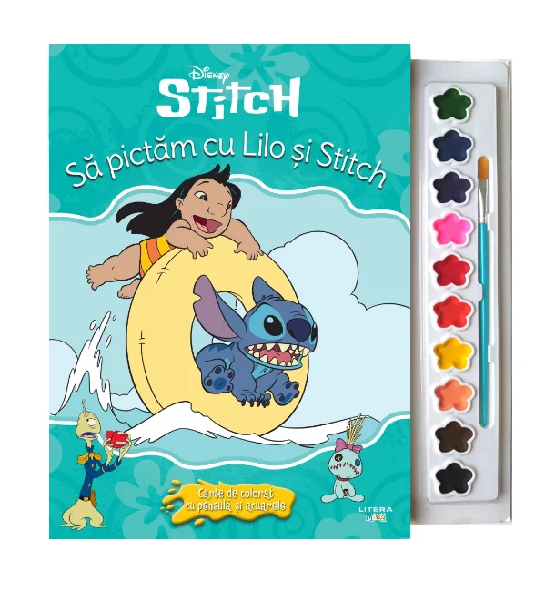 Disney. Stitch. Sa pictam cu Lilo si Stitch. Carte de colorat cu pensula si acuarele