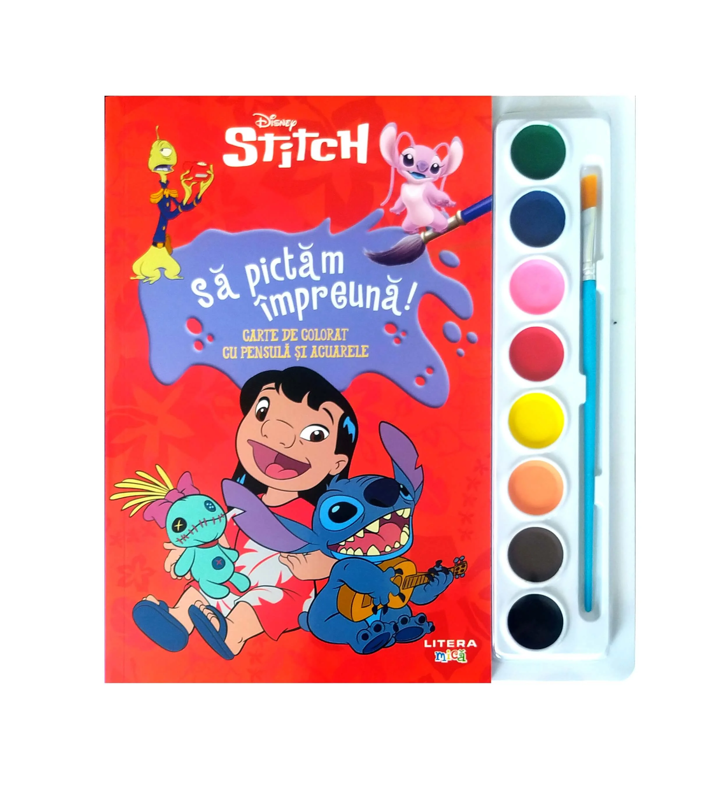 Disney. Stitch. Sa pictam impreuna! Carte de colorat cu pensula si acuarele