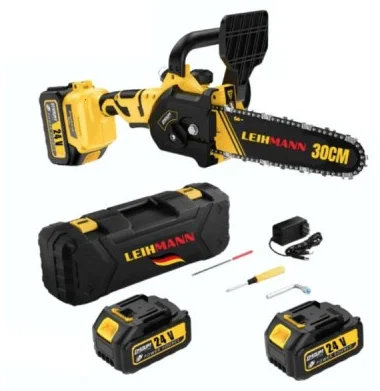 Drujba electrica LEIHMANN lama 30CM cu 2 acumulatori 24V 5AH galben cu negru