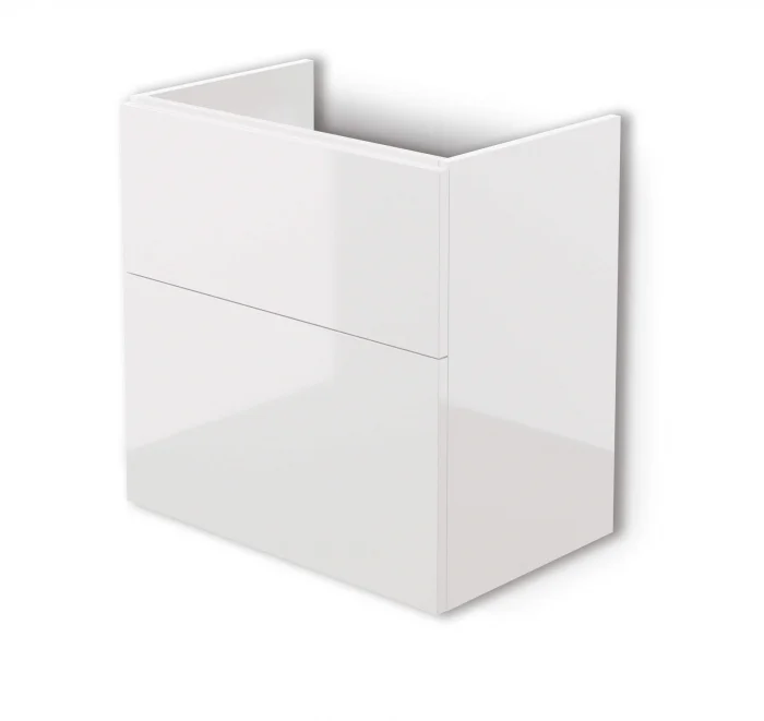 Dulap baie suspendat 60x60x38.5cm pentru lavoar, alb lucios, MDF, Deante Prizma