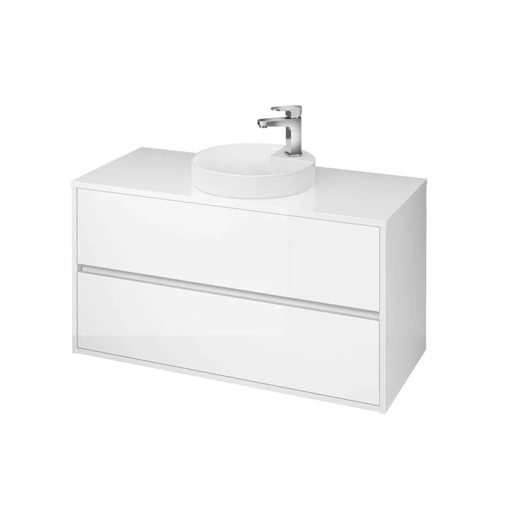 Dulap baie suspendat Cersanit Crea 100 cm pentru lavoar pe blat, alb