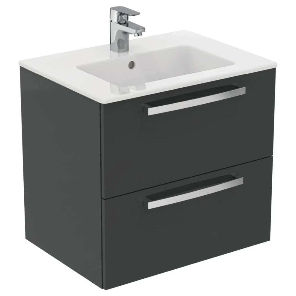 Dulap baie suspendat Ideal Standard Tempo pentru lavoar, 60 cm, gri lucios