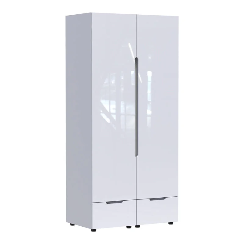 Dulap cu doua usi Afina  Alb Lucios 100x57x213 cm