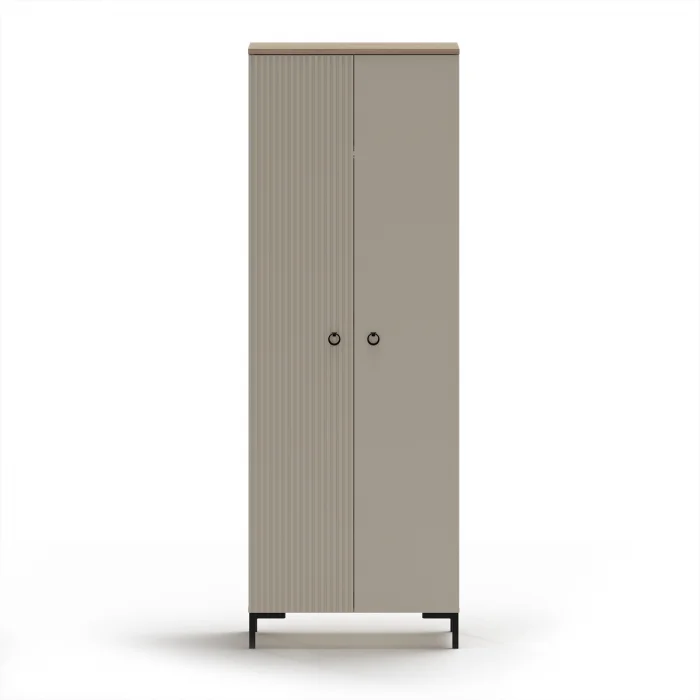 Dulap DOMINICA, 2 usi, taupe + stejar silverjack, 70x41x199 cm