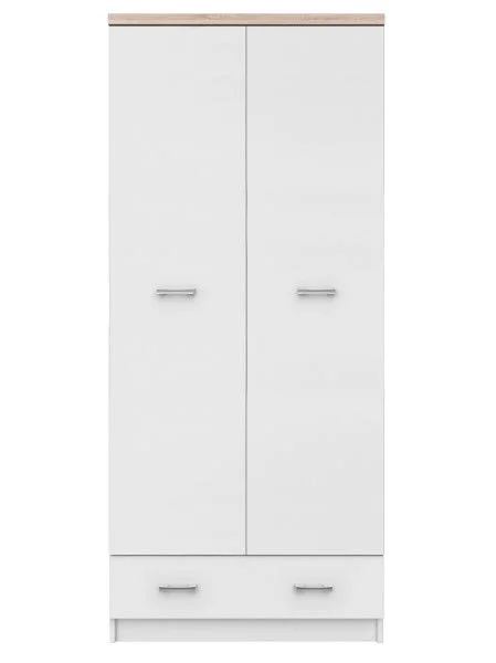 Dulap TOP MIX, 2 usi, 1 sertar, alb, 80x57x183 cm