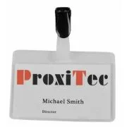 Ecuson transparent cu clip, 60 x 90 mm, 25 bucati/cutie