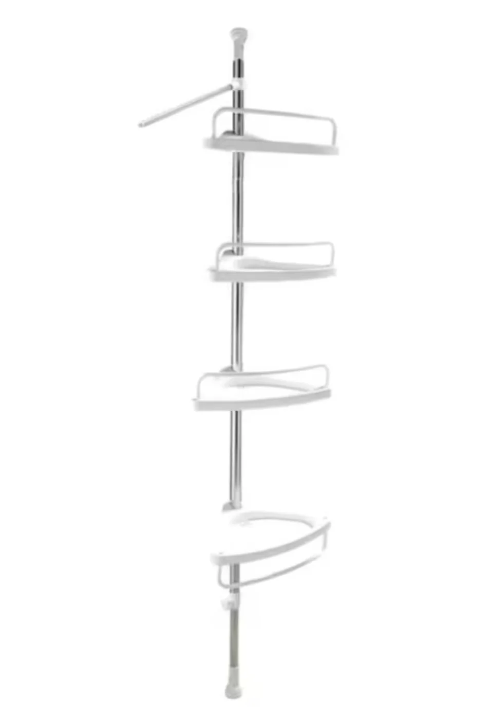 Etajera colt pentru baie si dus 4 rafturi inaltime reglabila montare pe colt pana la 320 cm