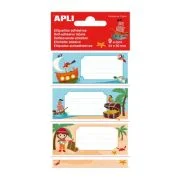 Etichete scolare Apli 81x36 mm, 3 file, design pirati