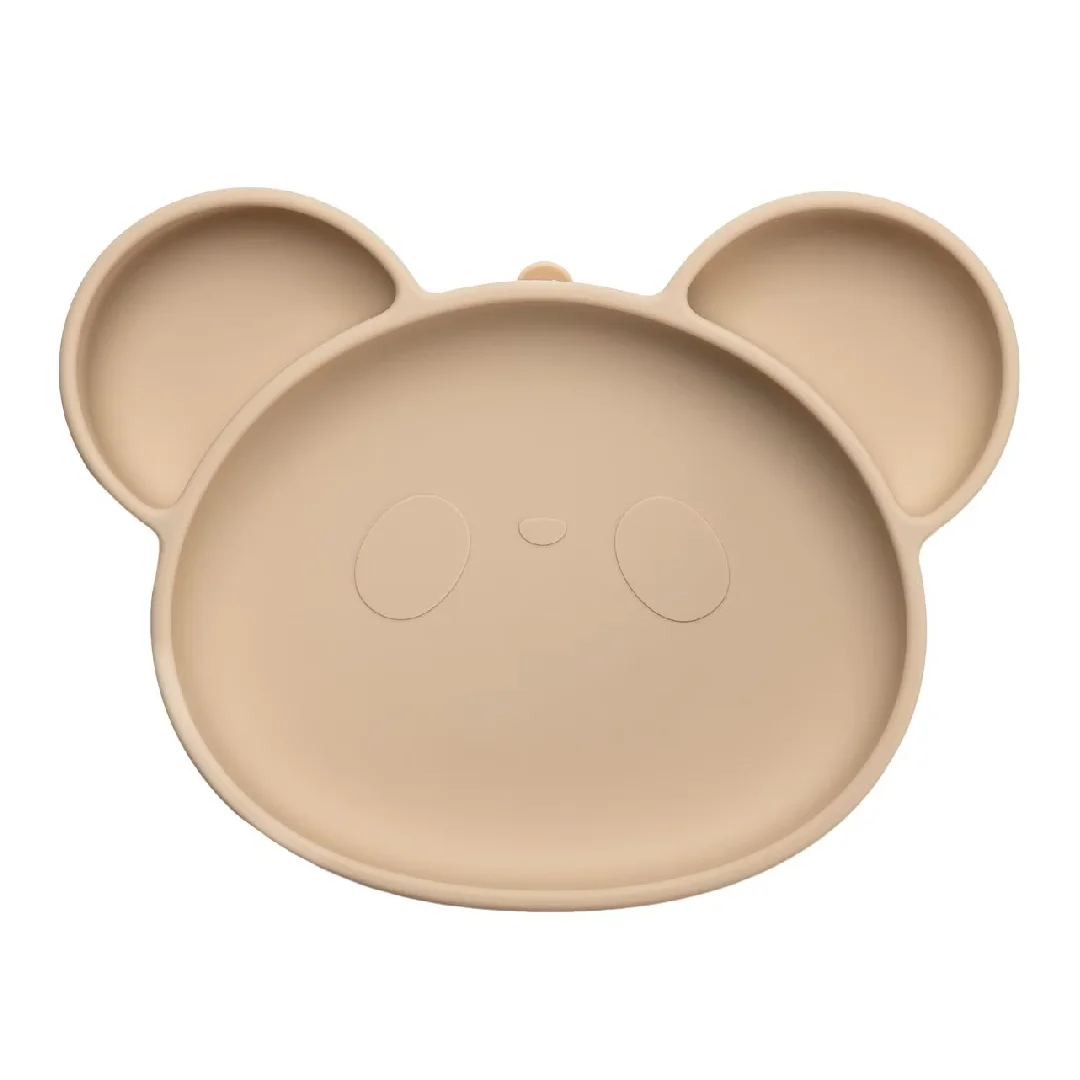 Farfurie din silicon cu ventuza Panda, 6 luni+, Bubble Beige, Appekids
