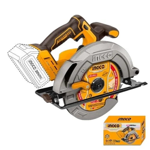 Fierastrau Circular 185mm, 4800rpm, brushless, 20V, fara acumulator Ingco CSLI1851