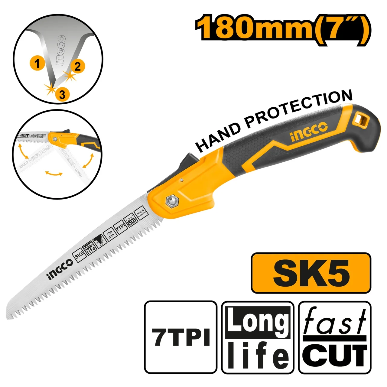 Fierastrau Pliabil 7"/180mm INGCO HFSW1808