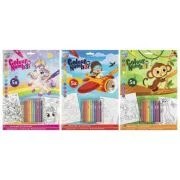 Fise de colorat pe numere, Creative Craft, A4, creioane colorate, diverse mod