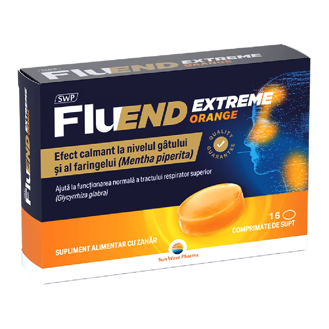 FluEnd Extreme cu aroma de portocale, 16 comprimate, Sun Wave Pharma