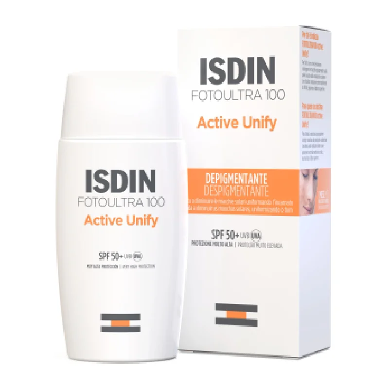 Fluid fata cu protectie solara SPF 50+, Fotoultra Active Unify 100+ Fusion Fluid, 50ml, Isdin