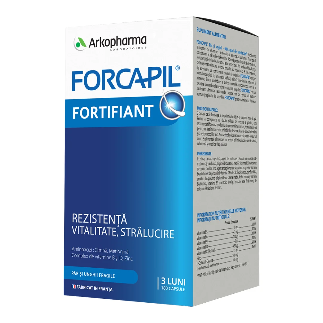 Forcapil fortifiant pentru par si unghii, 180 capsule, Arkopharma