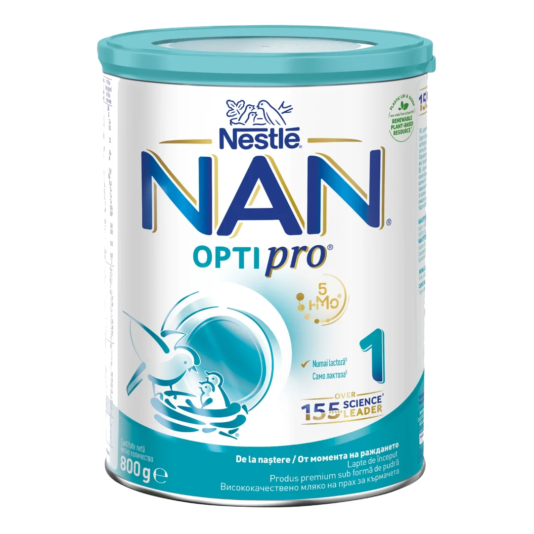 Formulă de lapte praf Nan1 Optipro HMO, 0+ luni, 800 g, Nestle