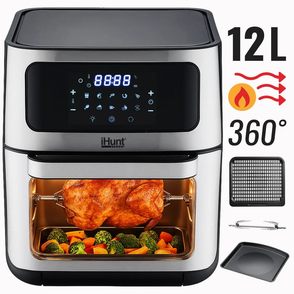 Friteuza cu aer cald si rotisor iHunt Bro Air Fryer 12L Rotary