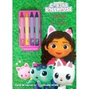 Gabby's Dollhouse. Coloram cu Gabby. Carte de colorat cu 4 creioane cerate