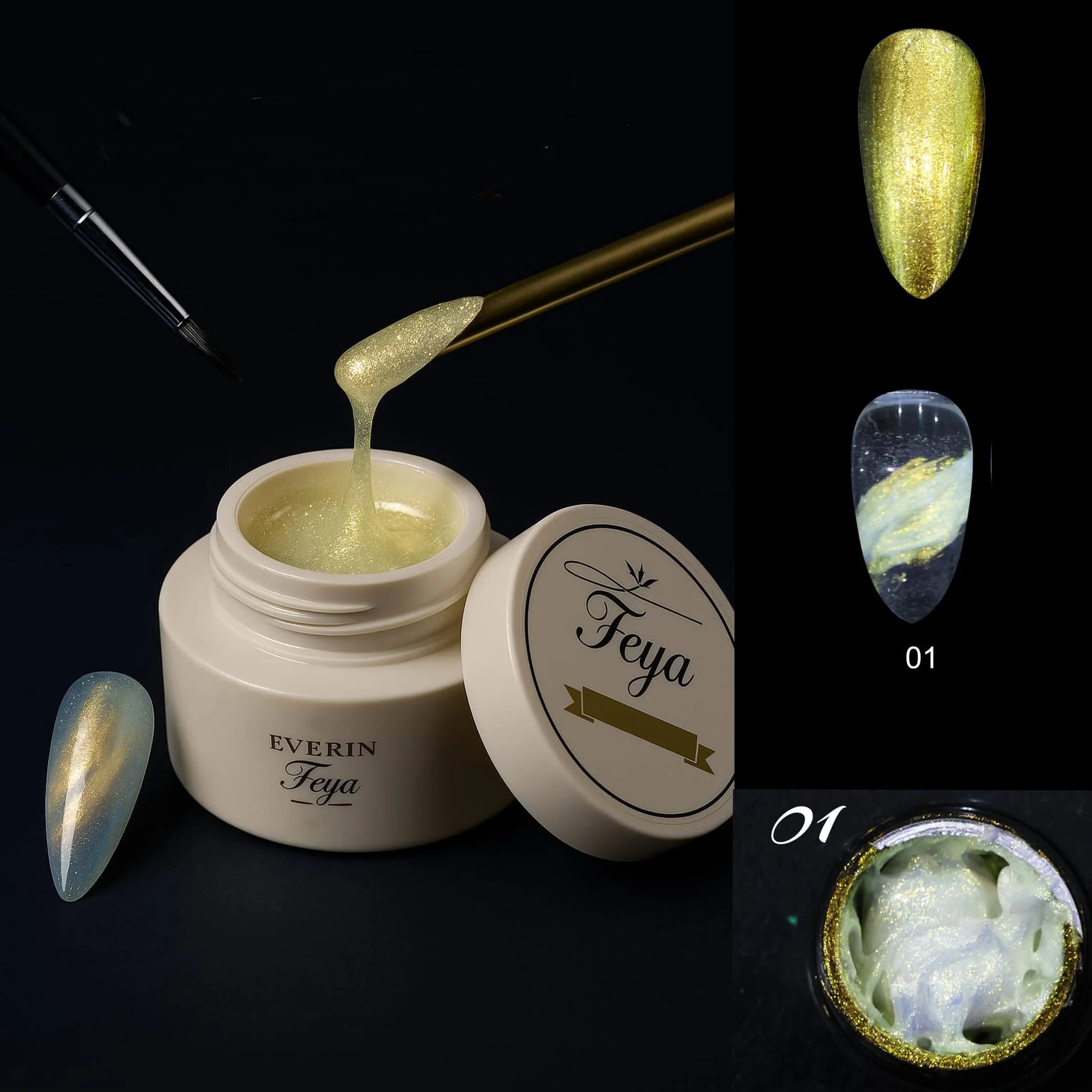 Gel Design Everin Feya 01 – Gel de pictură holografic