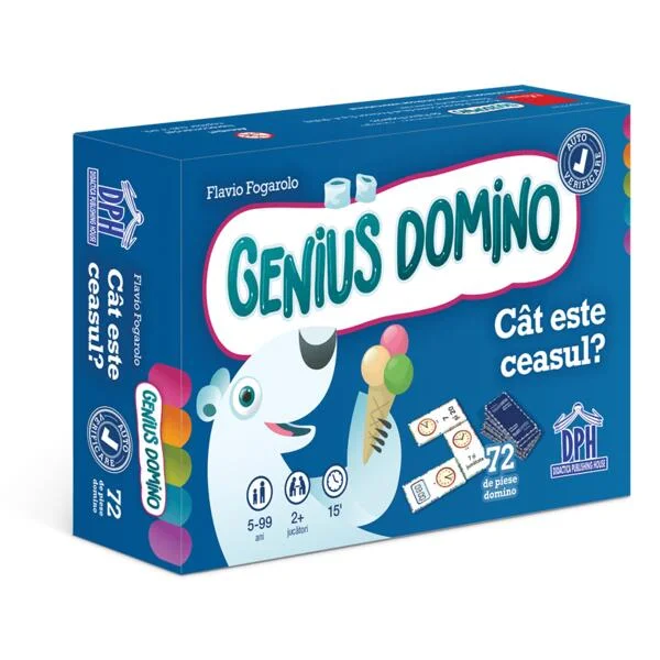 Genius domino: Cât este ceasul? - Board book - Flavio Fogarolo - Didactica Publishing House