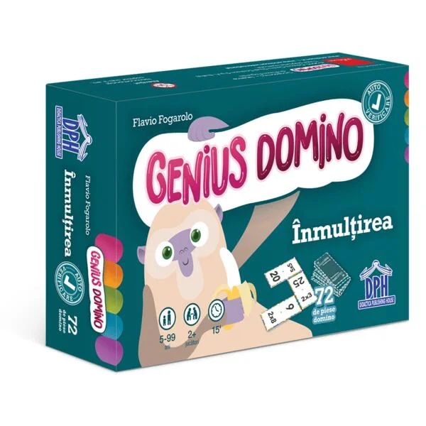 Genius domino: Înmulțirea - Board book - Flavio Fogarolo - Didactica Publishing House
