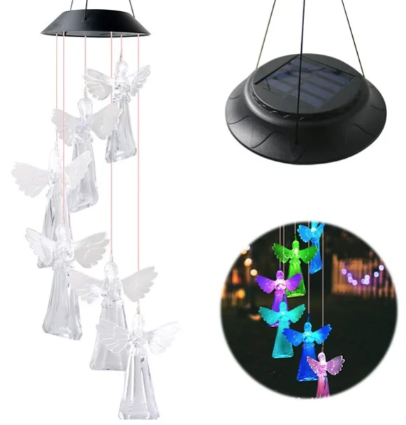 Ghirlanda solara ornamentala cu 6 INGERASI  pe cablu