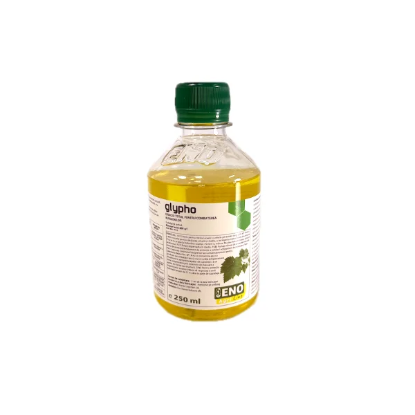 Glypho 250 ml, erbicid total sistemic, post emergent, neselectiv, glifosat (buruieni monocotiledonate si dicotiledonate, anuale si perene)