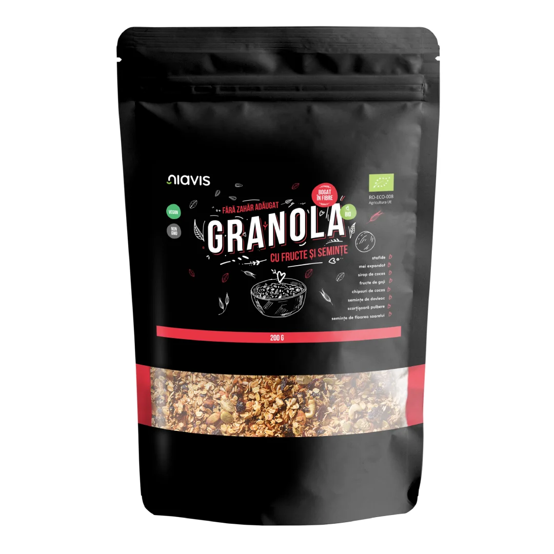 Granola cu Fructe si Seminte Ecologica BIO, 200g, Niavis