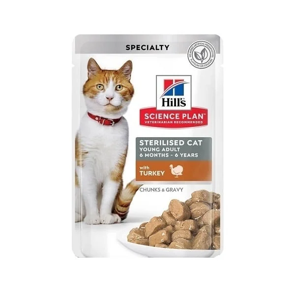 Hill's SP Feline Sterilised Adult Plic Curcan, 85 g