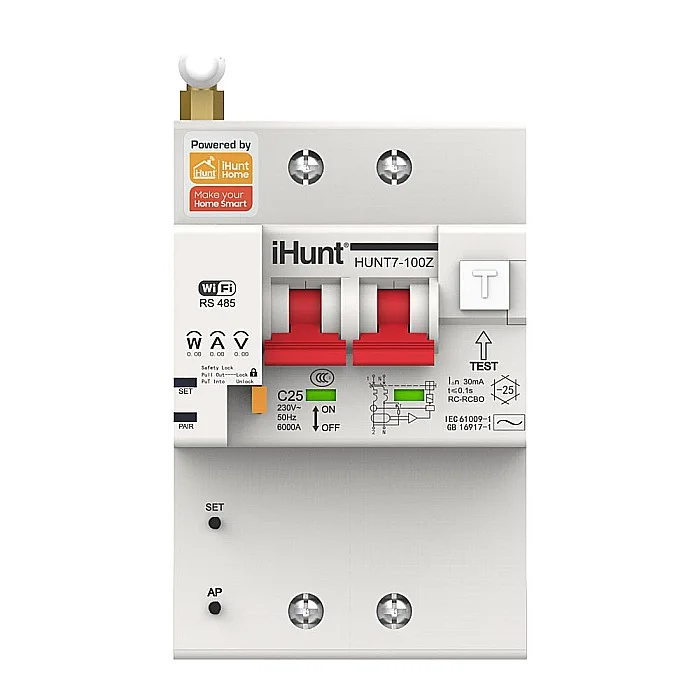 iHunt Home WIFI Smart Metering Leakage Circuit Breaker 2P 100A - Siguranta automata inteligenta cu contorizare