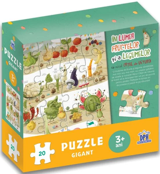 În lumea fructelor și a legumelor cu micul cățel de usturoi. Puzzle gigant - Hardcover - Lavinia Trifan - Didactica Publishing House