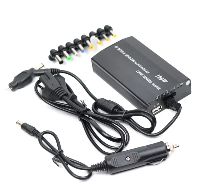 Incarcator Laptop Auto + Priza cu 8 MUFE Universale 12v / 220v