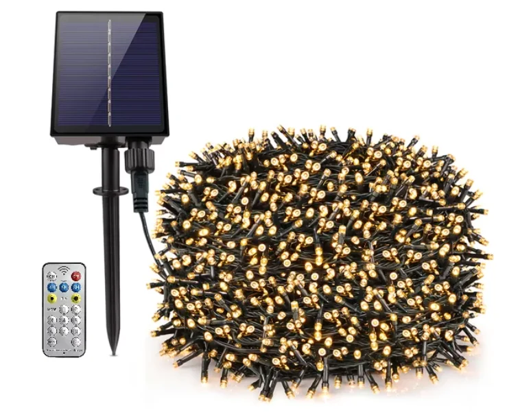 Instalatie solara decorativa 600 LED lungime 60 metri 1500 15 ALB CALD