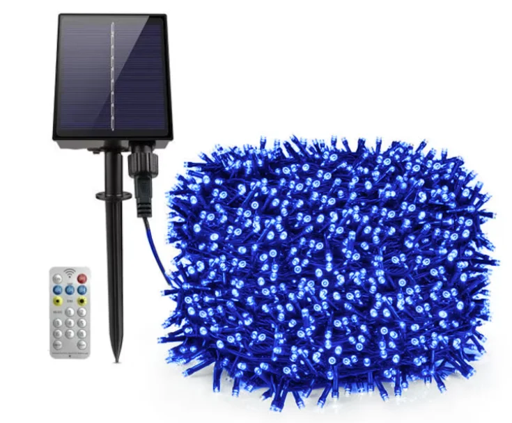 Instalatie solara decorativa 600 LED lungime 60 metri 1500 15 ALBASTRA