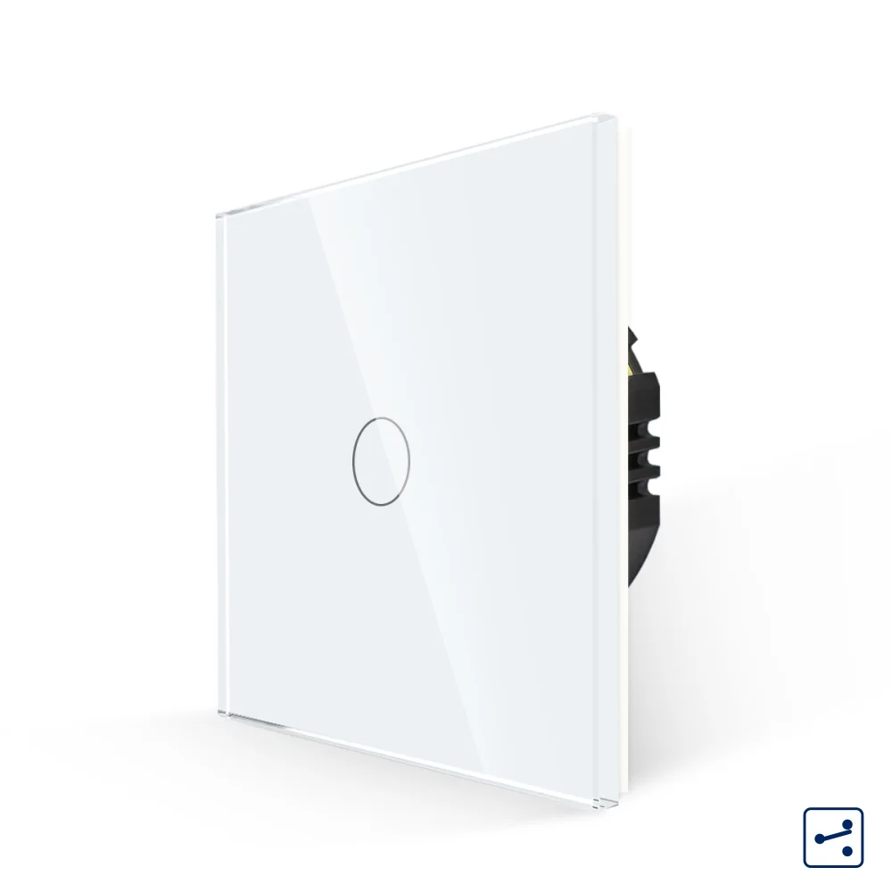 Intrerupator Simplu Cap Scara/Cruce cu Touch din Sticla LUXION, Serie A