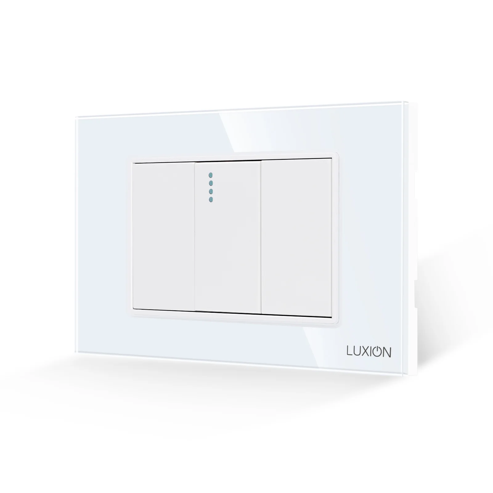 Intrerupator Simplu Mecanic 1M si 2 Taste False LUXION cu Rama din Sticla, Standard Italian, 3M