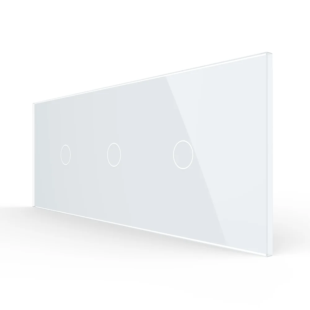 Intrerupator Simplu + Simplu + Simplu cu Touch LIVOLO cu Rama Din Sticla, Standard Italian, 6M