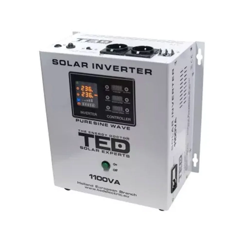 Invertor fotovoltaic Off-grid monofazat TED000279, 1100 VA, 700 W, MPPT, 2 prize