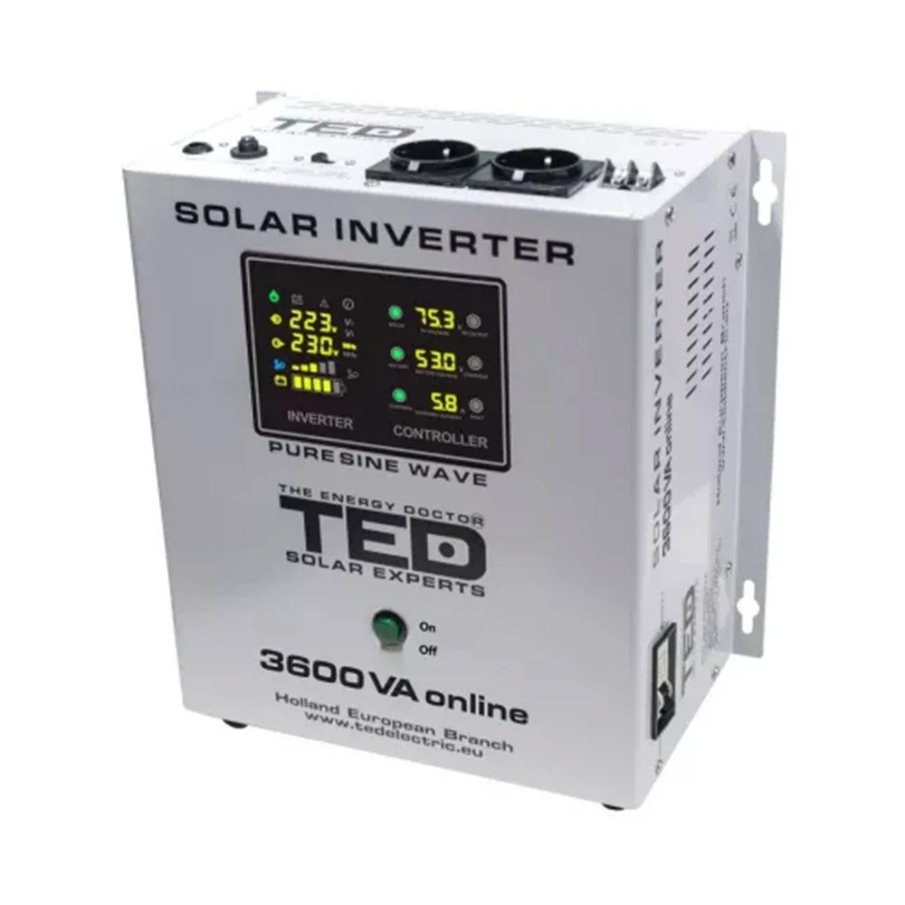 Invertor fotovoltaic Off-grid monofazat TED000309, 3600 VA, 2400 W, MPPT, 2 prize