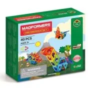 Joc magnetic de constructie Mini Dinosaur Set Dinozauri, 40 piese, Magformers