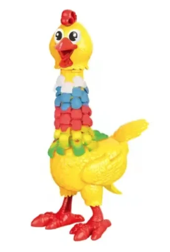 Jucarie interactiva cu plastilina Puiul amuzant cu pene colorate