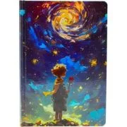 Jurnal A5 CNX JZA5128-2484, 128 pagini, imagini astrale, coperta material dur