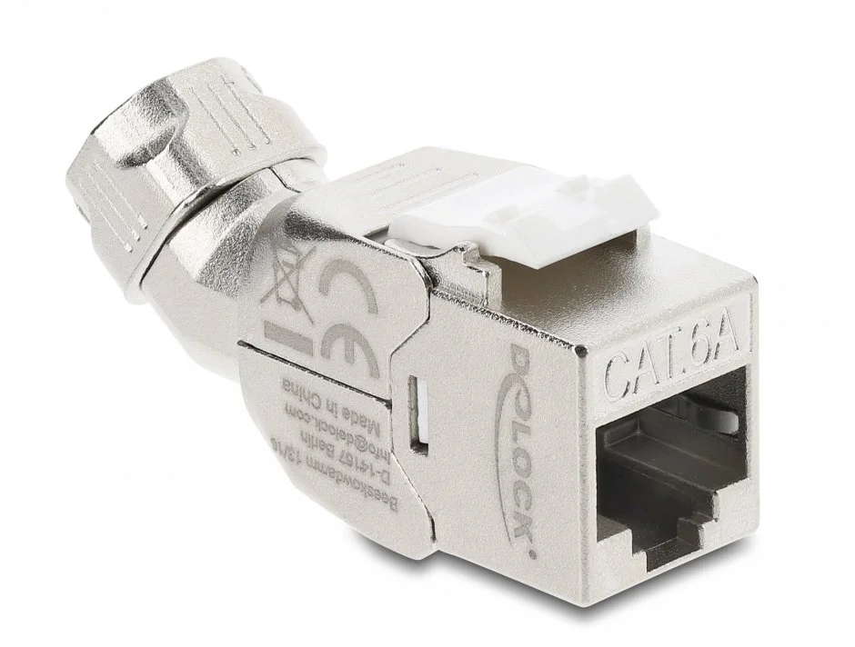Keystone RJ45 la LSA Cat.6A tool-free unghi 45 grade ecranat, Delock 90798
