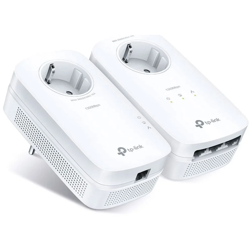 Kit adaptor powerline Tp-Link TL-PA8033P KIT, 3 porturi, 1300 Mbps, 300 m, priza AC, MU-MIMO