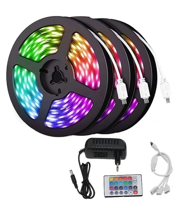 Kit Banda Led Rgb 15 Metri 3x5 Metri cu Telecomanda