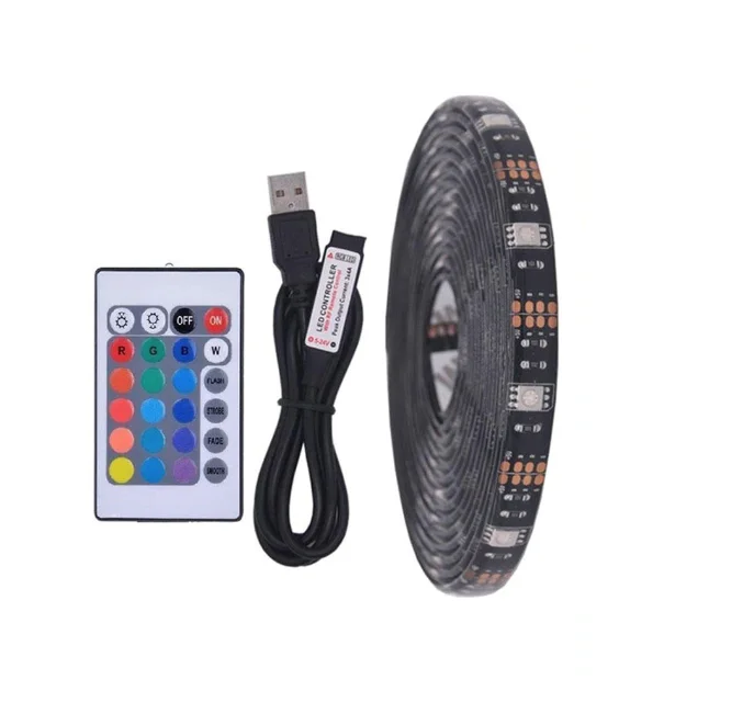 Kit banda LED RGB pentru TV lungime 5 m telecomanda inclusa