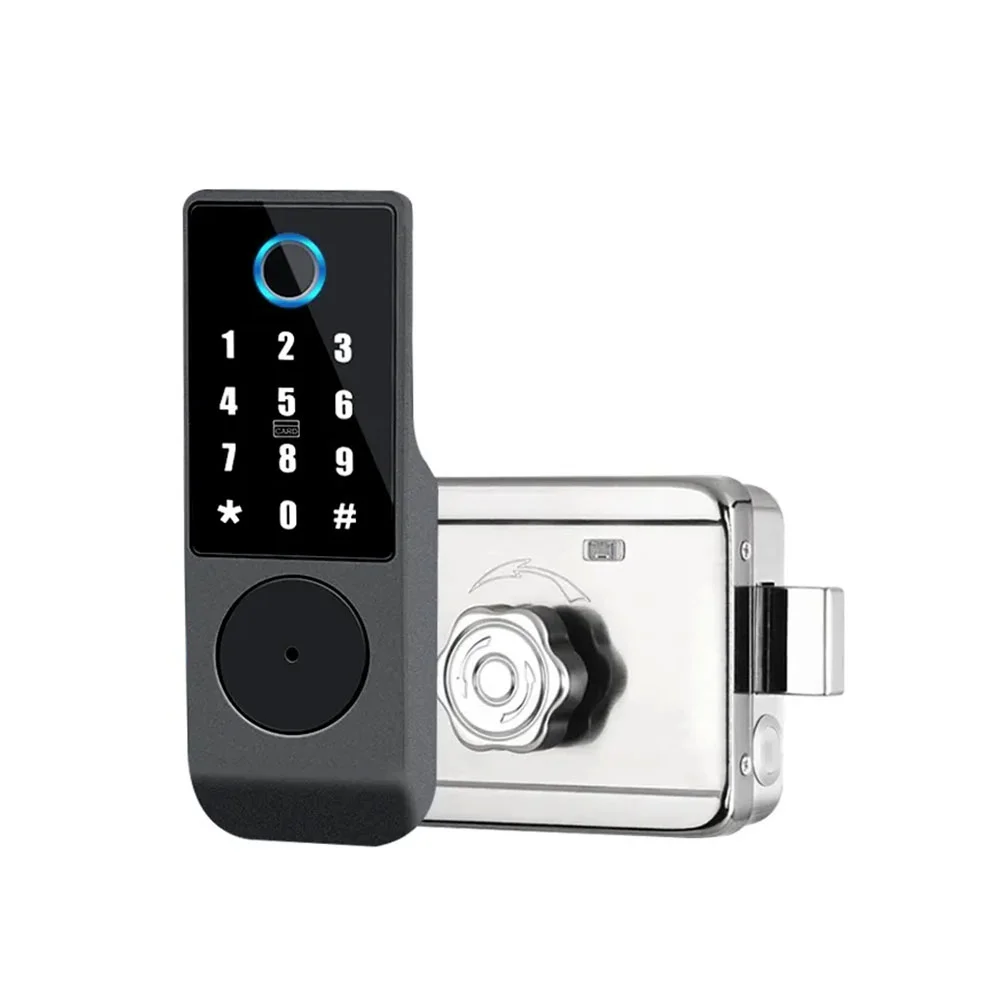 Kit incuietoare standalone cu cititor biometric Secukey D4-W, acces prin amprenta / PIN / card / cheie